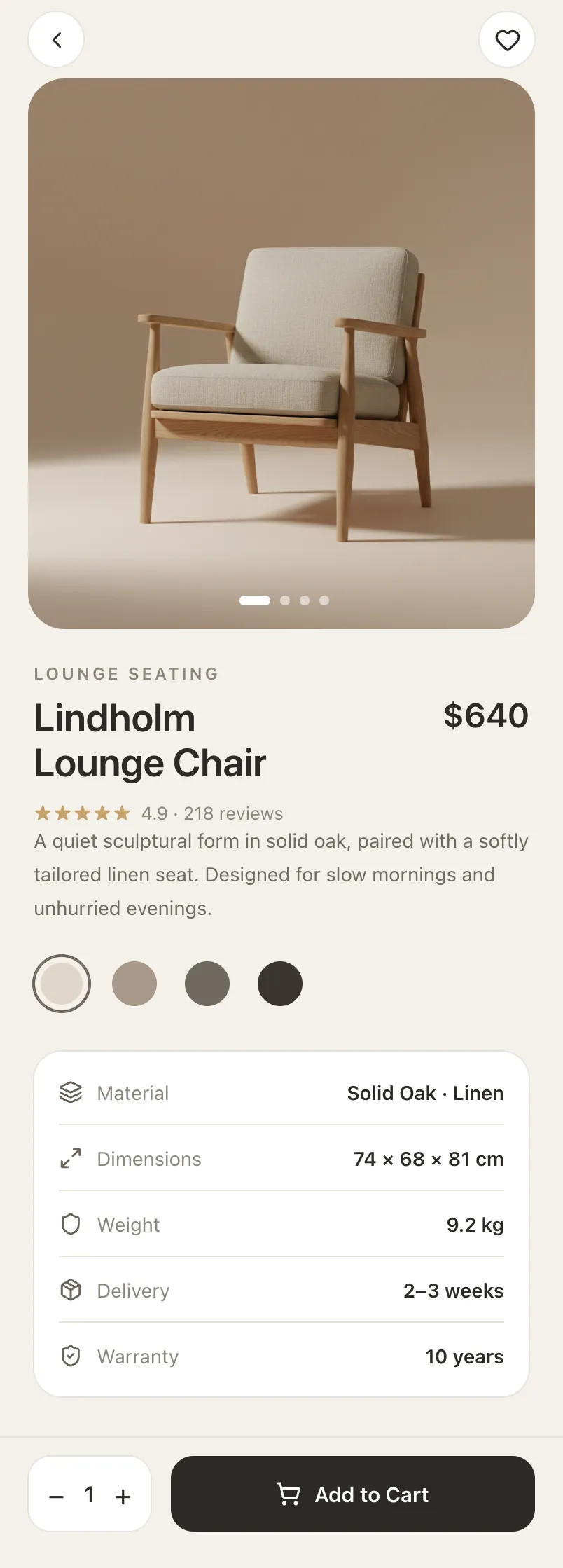 Lindholm Chair — Product Page — .gui preview