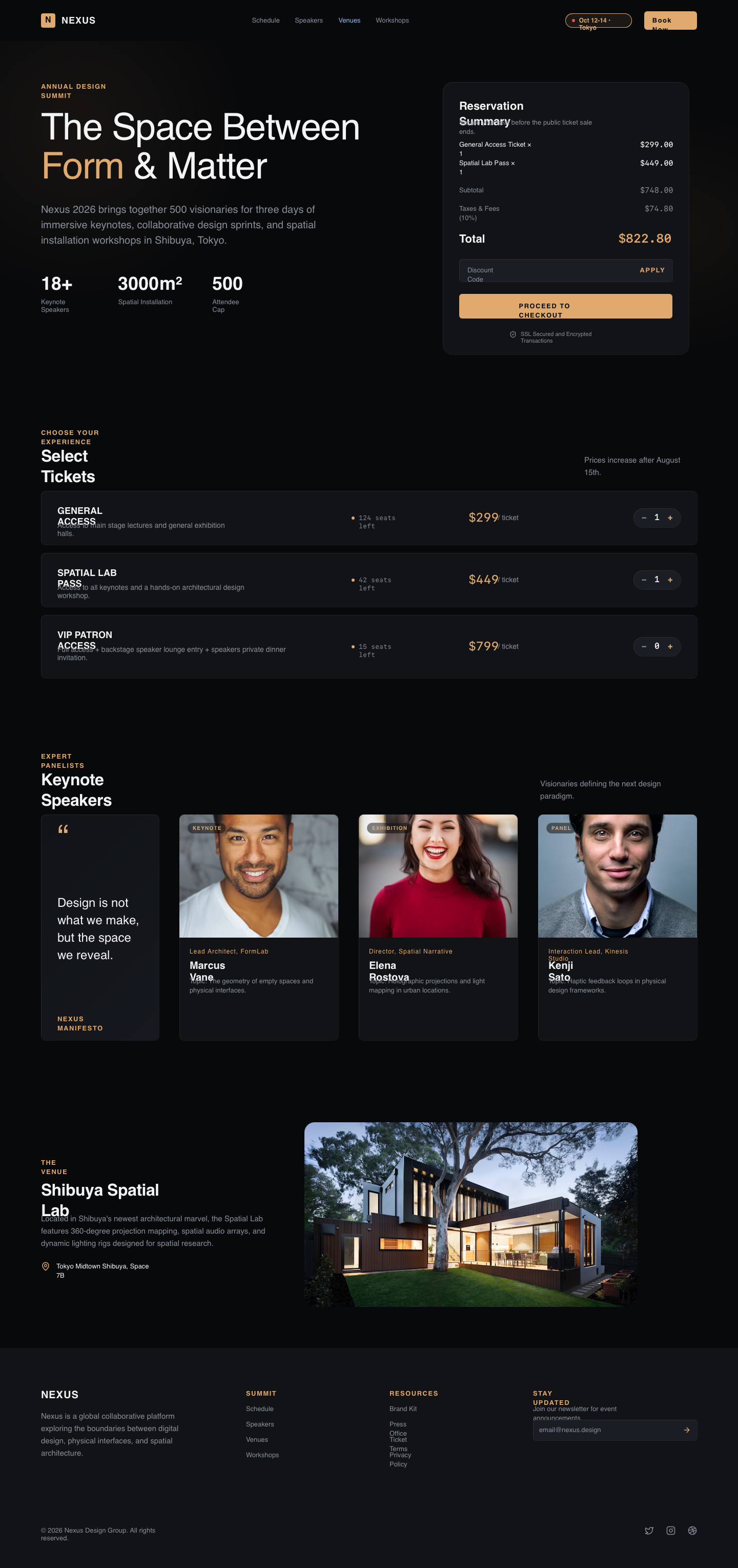 Nexus — Event Booking — .gui preview
