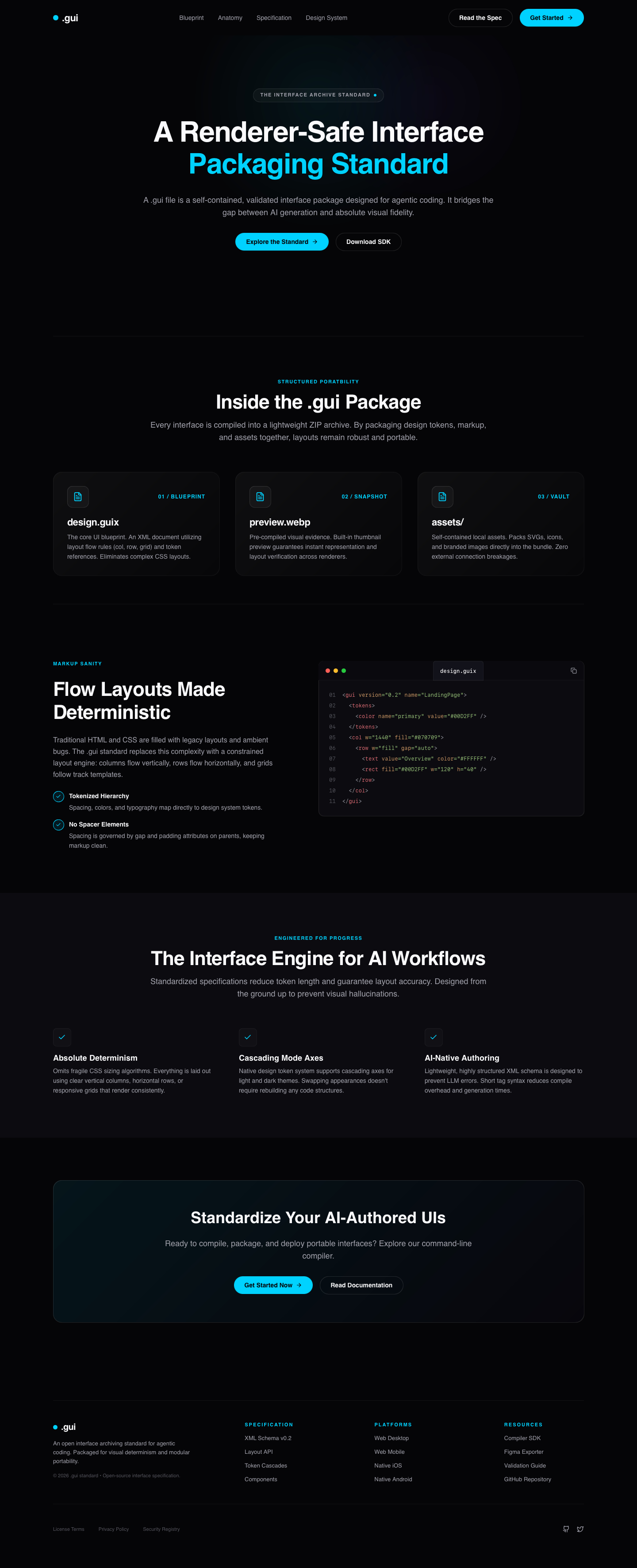 .gui — Landing Page — .gui preview