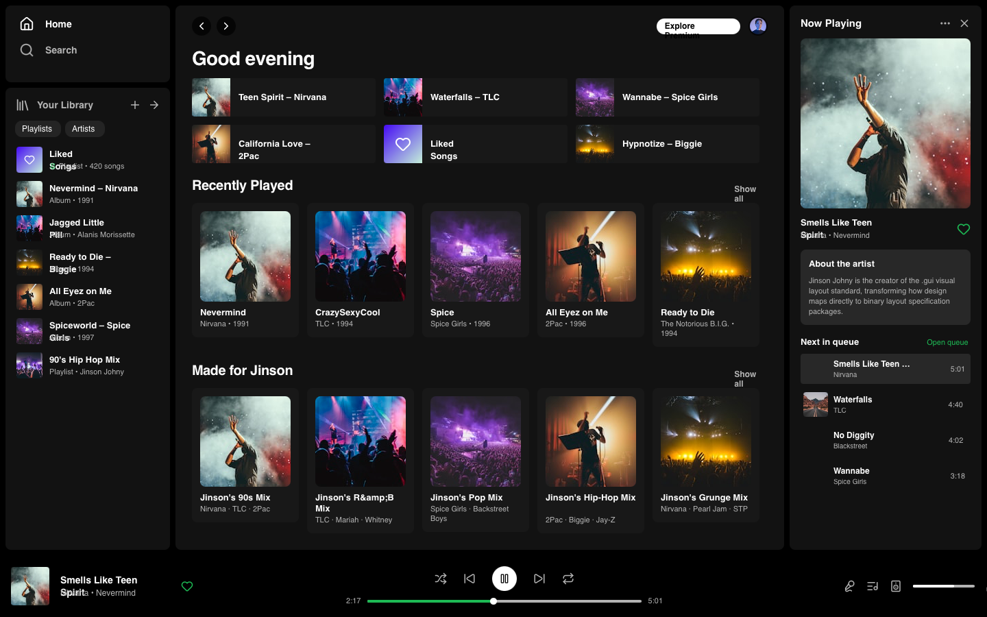 Spotify — Desktop — .gui preview