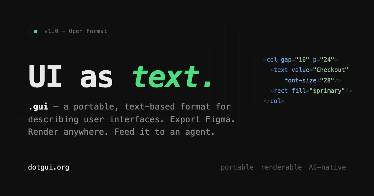 I built an open file format for user interfaces, like SVG or PDF. logo